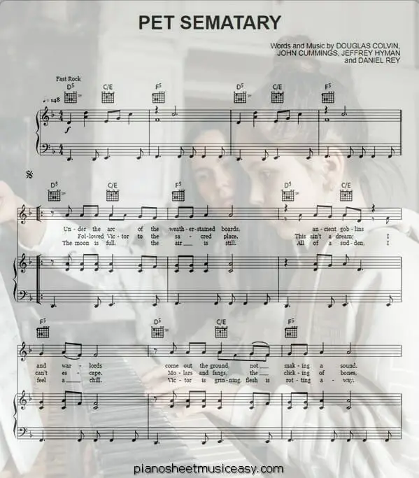 pet sematary printable free sheet music for piano 