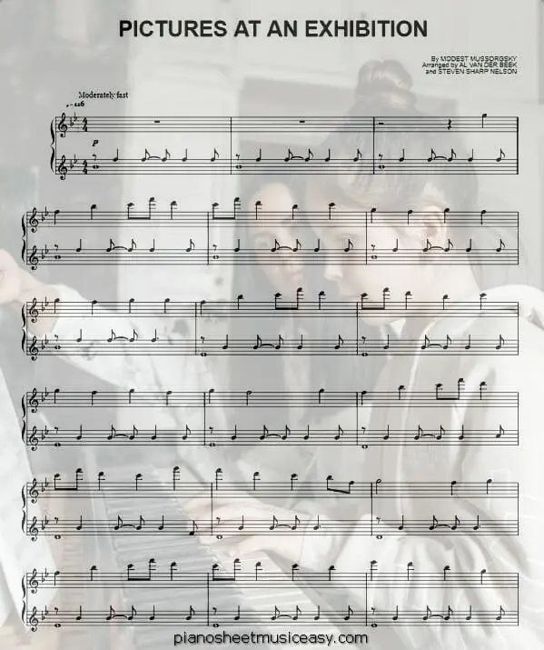 pictures at an exhibition printable free sheet music for piano 