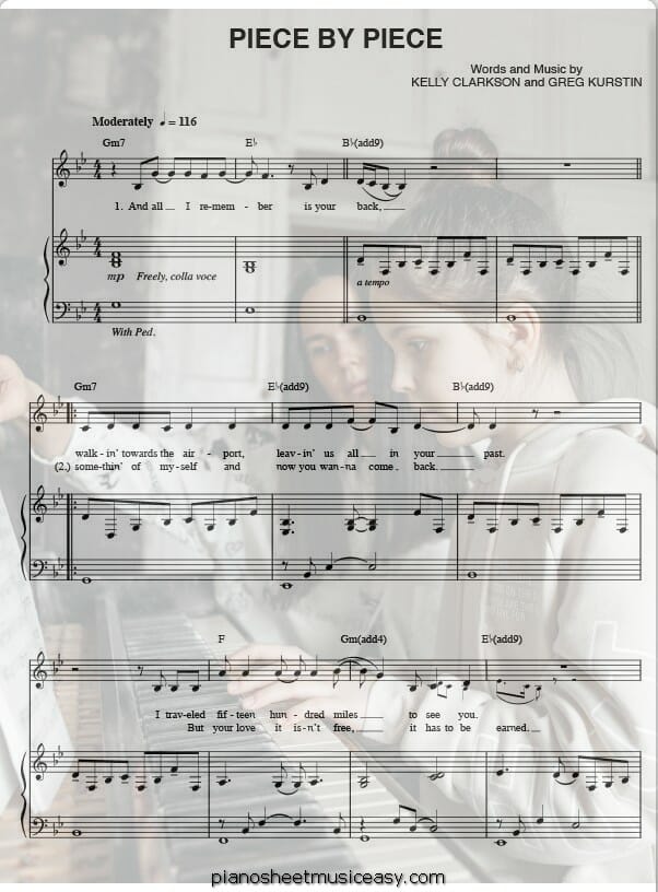 piece by piece printable free sheet music for piano 