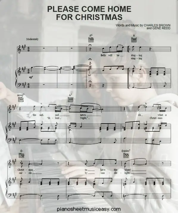 please come home for christmas eagles printable free sheet music for piano 
