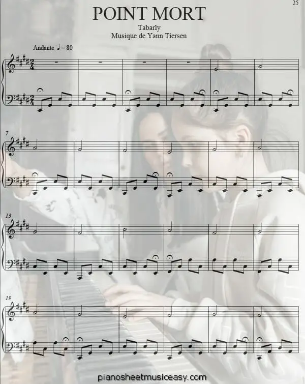 point mort printable free sheet music for piano 