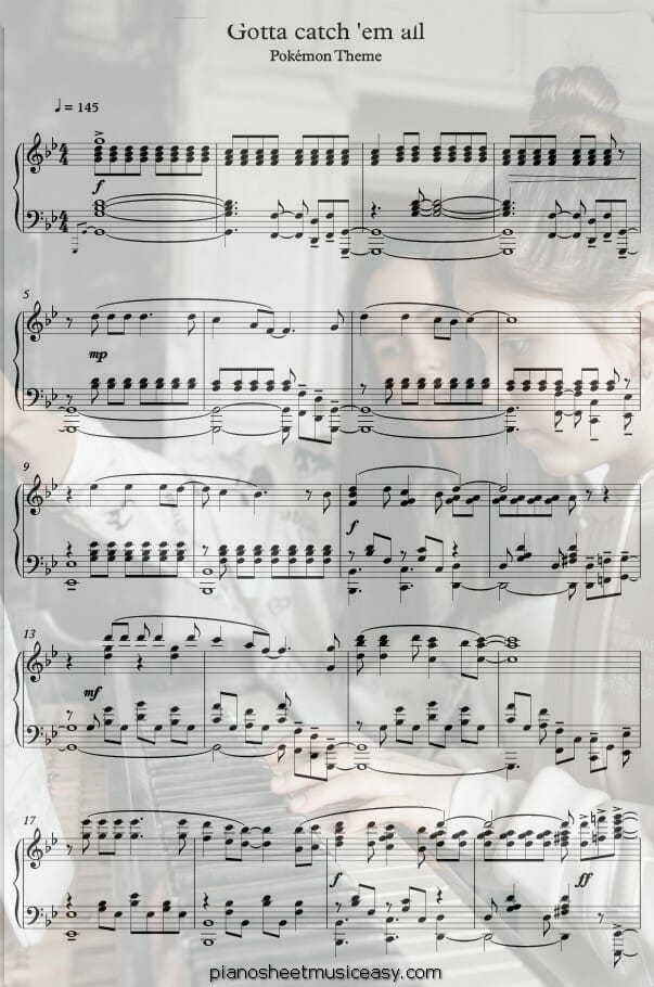pokemon printable free sheet music for piano 