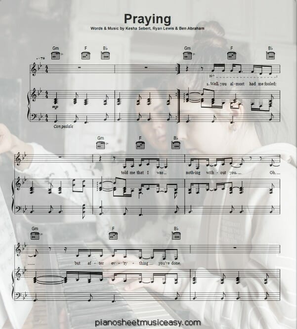 praying printable free sheet music for piano 