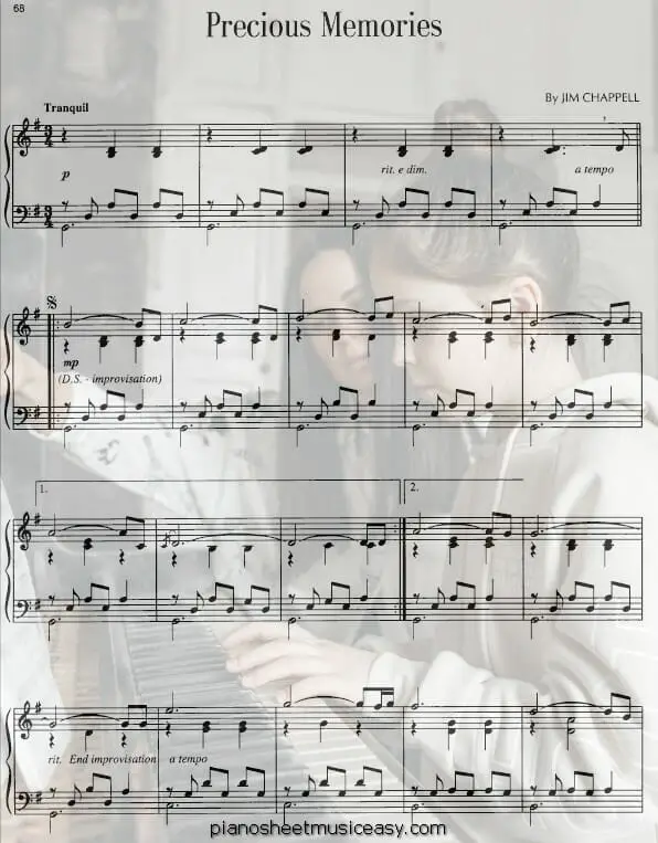 precious memories printable free sheet music for piano 