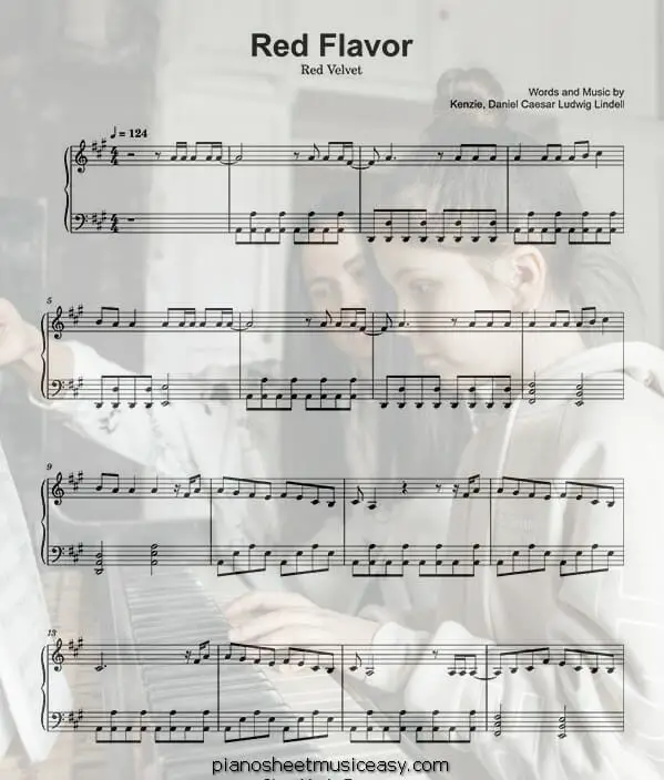 red flavor printable free sheet music for piano 