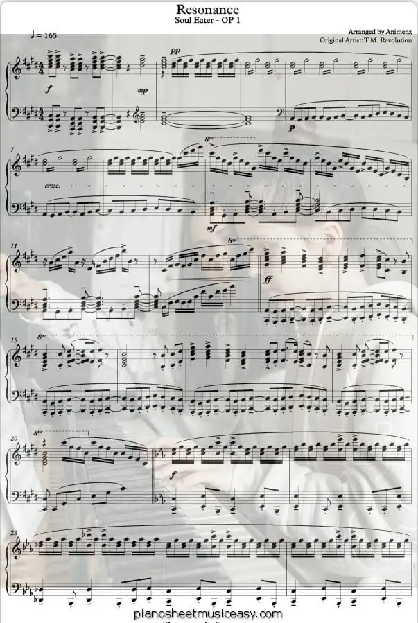 resonance printable free sheet music for piano 