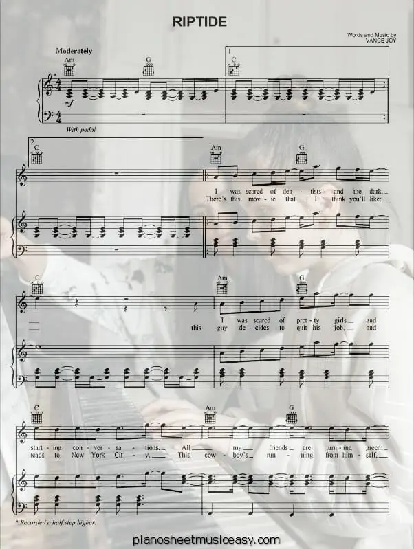 riptide printable free sheet music for piano 