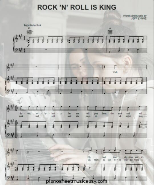 rock n roll is king printable free sheet music for piano 