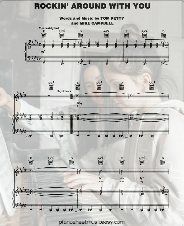 rockin around with you printable free sheet music for piano 
