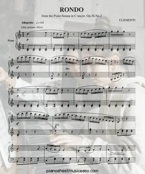 rondo printable free sheet music for piano 