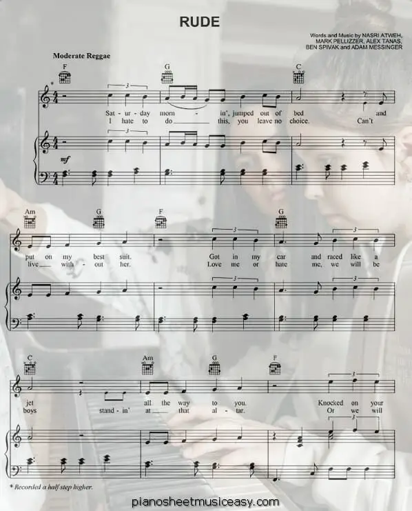 rude printable free sheet music for piano 