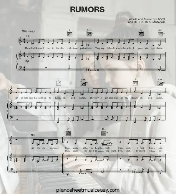 rumors printable free sheet music for piano 