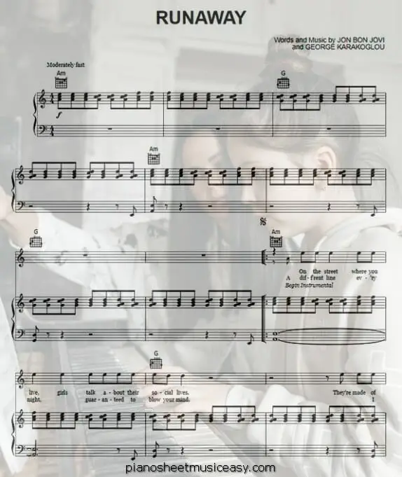 runaway printable free sheet music for piano 