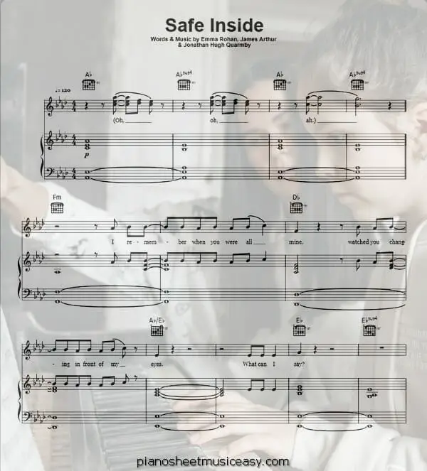 safe inside printable free sheet music for piano 