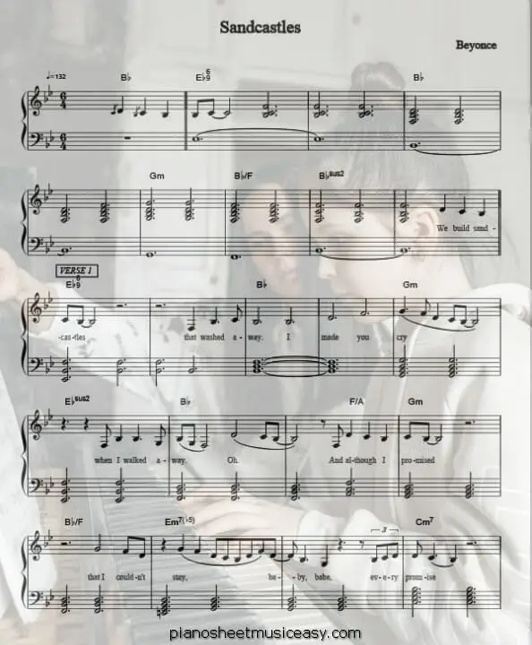 sandcastles printable free sheet music for piano 