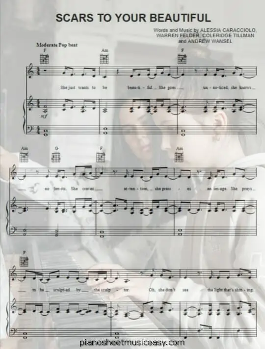 scars to your beautiful printable free sheet music for piano 
