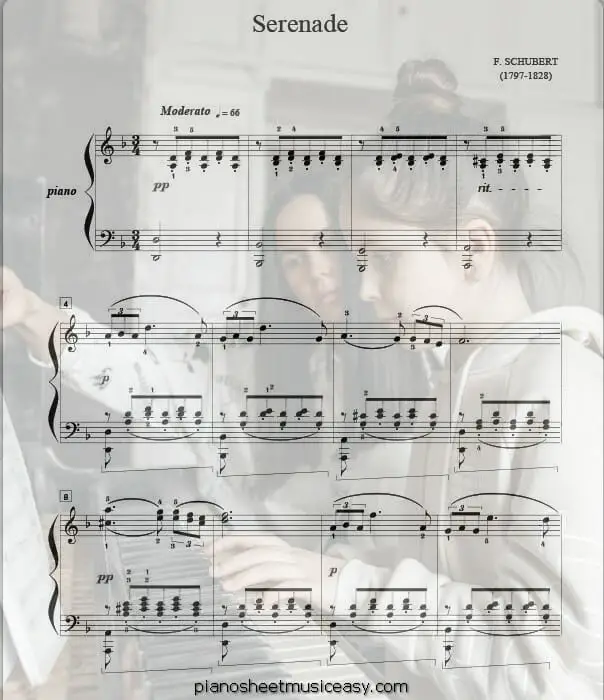 schubert serenade printable free sheet music for piano 