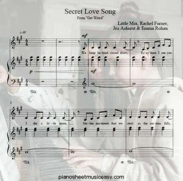secret love song little mix printable free sheet music for piano 