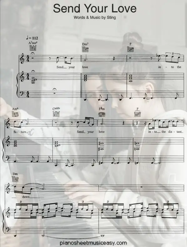 send your love printable free sheet music for piano 