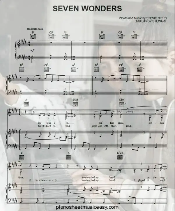 seven wonders printable free sheet music for piano 