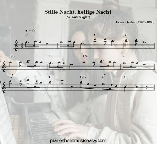 silent night flute printable free sheet music for piano 