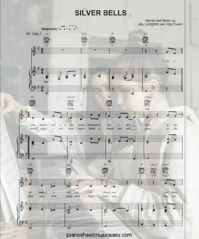 silver bells printable free sheet music for piano 
