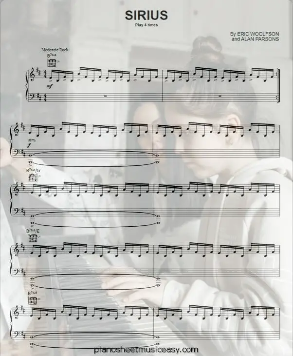 sirius printable free sheet music for piano 