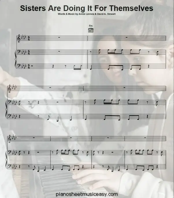 sisters are doing it for themselves printable free sheet music for piano 