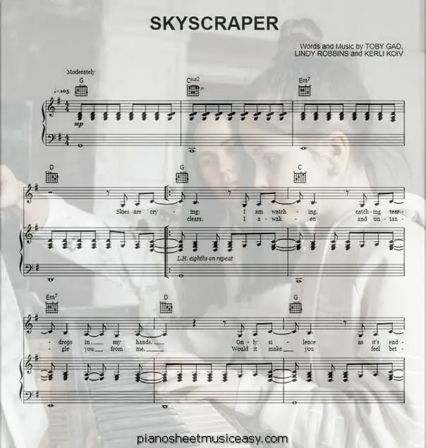 skyscraper printable free sheet music for piano 