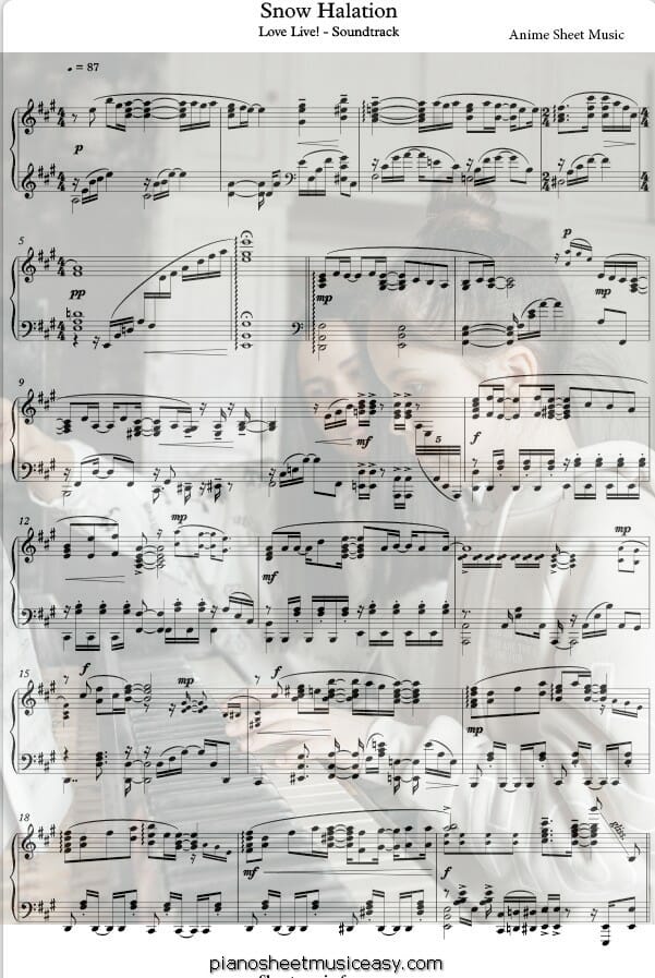 snow halation printable free sheet music for piano 