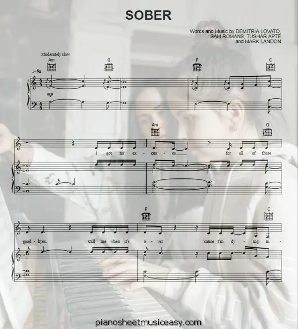 sober printable free sheet music for piano 