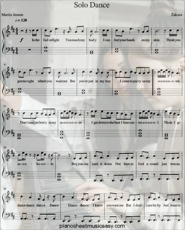 solo dance printable free sheet music for piano 