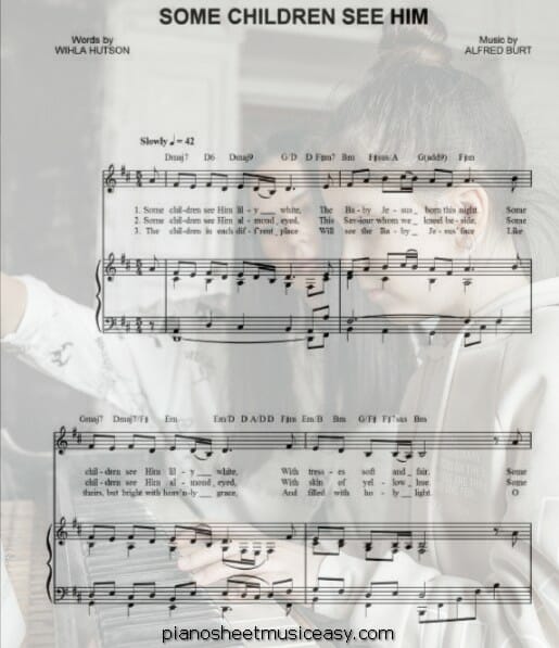 some children see him printable free sheet music for piano 