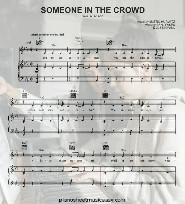 someone in the crowd printable free sheet music for piano 