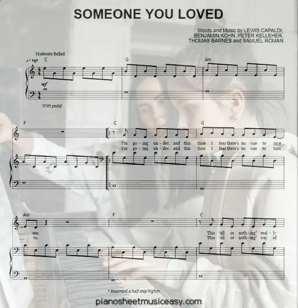 someone you loved printable free sheet music for piano 