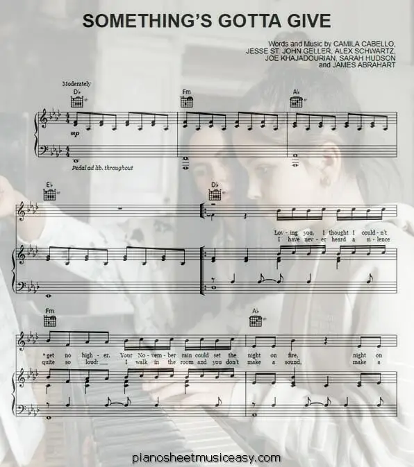 somethings gotta give printable free sheet music for piano 