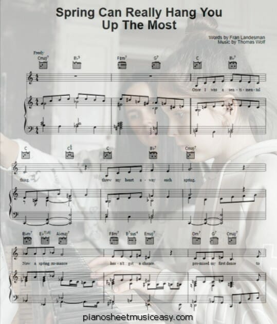 spring can really hang you up the most printable free sheet music for piano 
