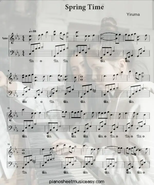 spring time printable free sheet music for piano 