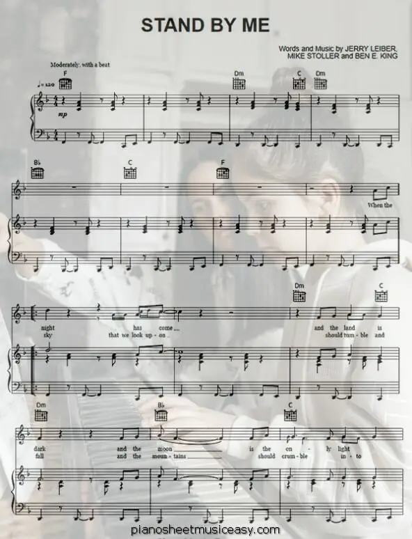 stand by me printable free sheet music for piano 