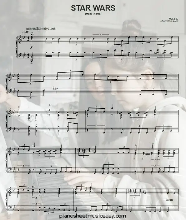 star wars piano printable free sheet music for piano 