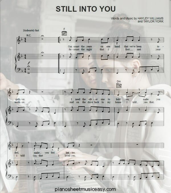 still into you printable free sheet music for piano 