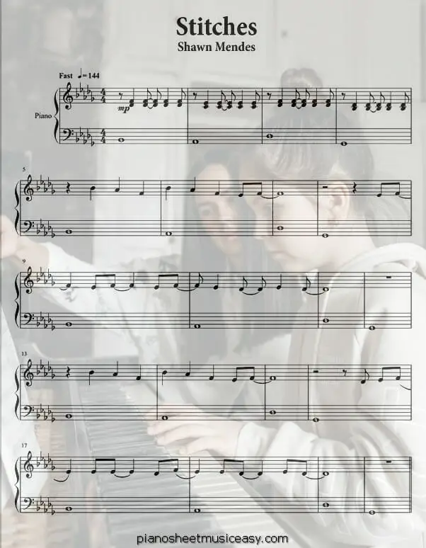 stitches printable free sheet music for piano 