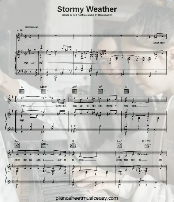 stormy weather piano printable free sheet music for piano 