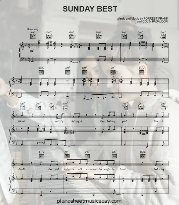sunday best printable free sheet music for piano 