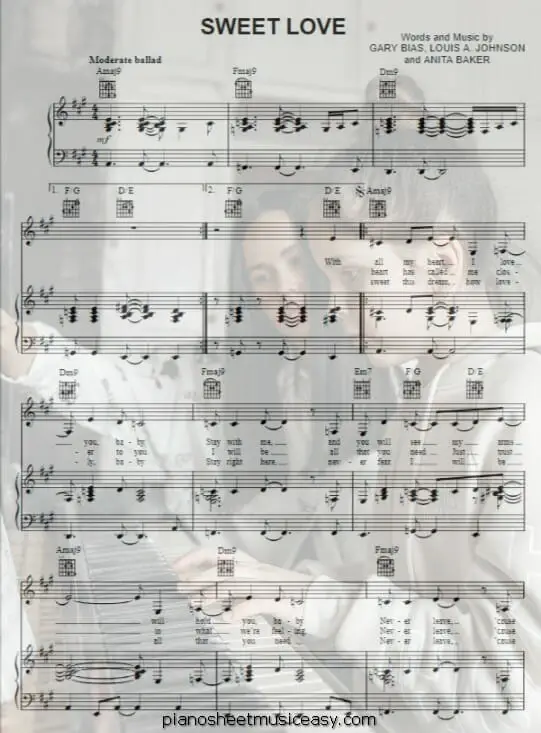 sweet love printable free sheet music for piano 