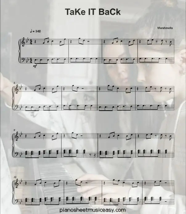 take it back printable free sheet music for piano 