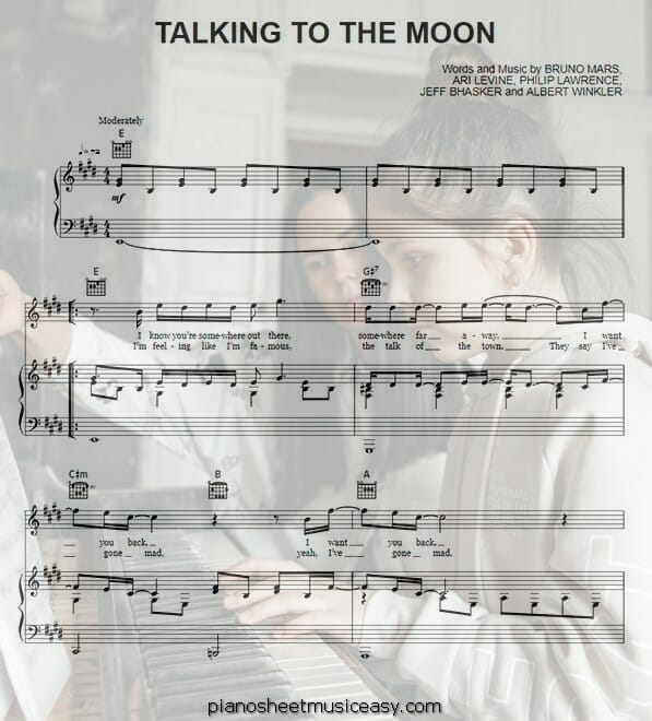 talking to the moon printable free sheet music for piano 