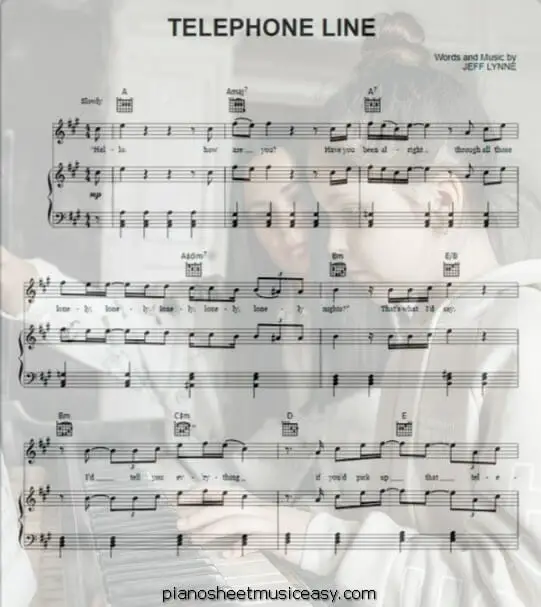 telephone line printable free sheet music for piano 