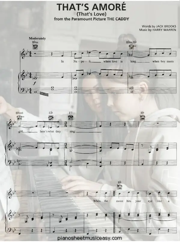 thats amore printable free sheet music for piano 