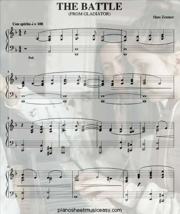 the battle printable free sheet music for piano 